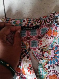 Boho Print Button-Down Kurta with belt