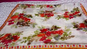 Floral White Saree