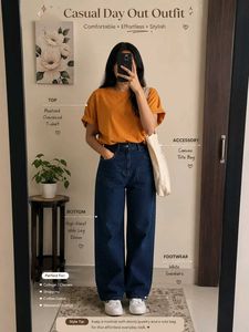 Solid dark orange oversized top