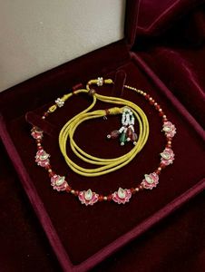 Elegant Lotus Design Necklace Set