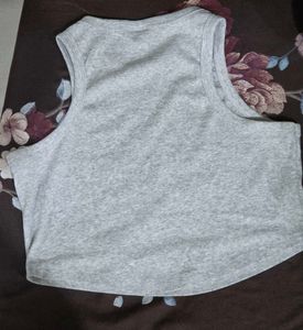 Light Gray Ribbed Tank Top