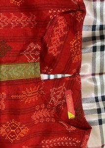 !!PRICE DROP ALERT!! Red Printed Sleeveless Kurta