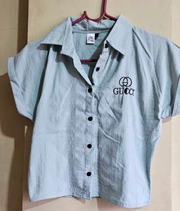 Light Blue Textured Shirt