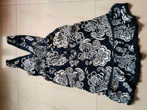 Navy Floral Print Maxi Dress