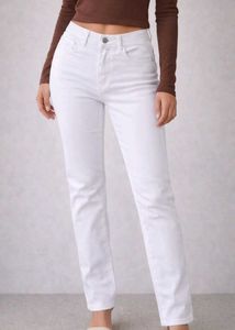 Classic White Straight Leg Jeans