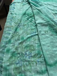 Beautiful Green Striped Saree