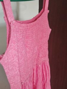 Pink Tiered Midi Dress
