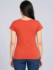 Orange Floral Print T-Shirt