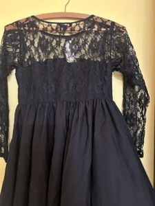 Chic Lace & Flare Black Dress