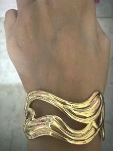 Chunky Gold Tone Statement Bangle