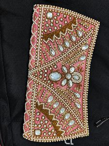 Embellished Pink Clutch Bag
