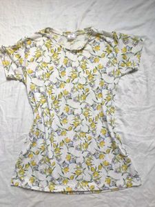Floral Print korean Tunic Top