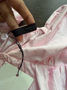 Zara Pink Tie-Shoulder Peplum Top