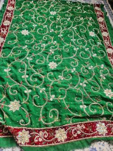 Green full work Saree