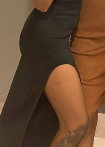 Sleek Black Skirt with Cutout Detail