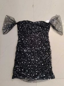 Sparkly Off-Shoulder Starry Dress