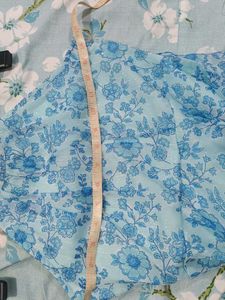 Global Desi Blue Floral Halter A line Kids Dress