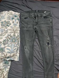 Gray Ripped Jeans