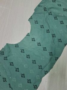Green Printed Blouse Piece of 1