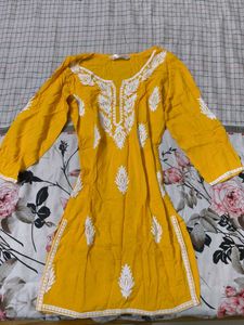 Yellow Chikankari Kurta
