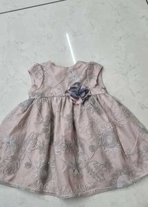 peach color baby dress