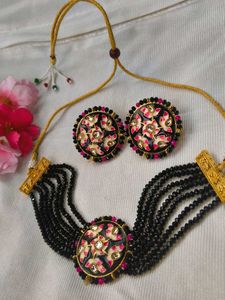 Statement Kundan Necklace &amp; Earring Set