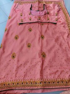 Lehnga Style Saree With Stitched Blouse