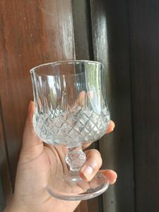 Set of 5 Crystal Cut Goblets