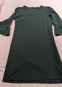 Chic Green Bell Sleeve Dress