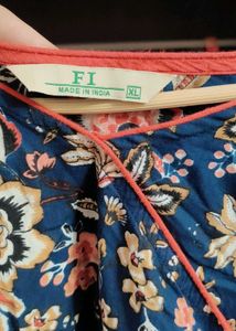 Blue Floral Print Kurta