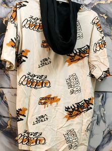 Graffiti Print Hoodie T-Shirt