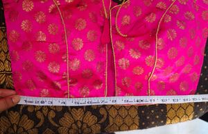 Vibrant Pink Brocade Blouse Set
