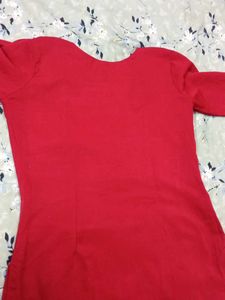 Red Long Sleeve Casual Dress