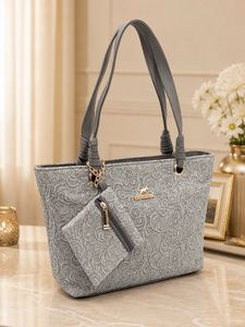 Elegant Pink Lace Tote Bag with Coin Purse