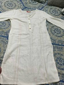 Elegant White Linen Kurta