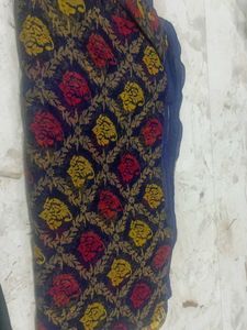 Blue Saree with Floral Print + blouse