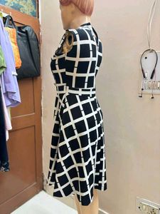 Chic Black &amp; White Checkered Dress