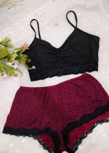 Comfy PJ Set - Black Cami & Cheetah Shorts