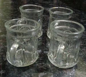 Set of 4 small Glass Cups with Handles