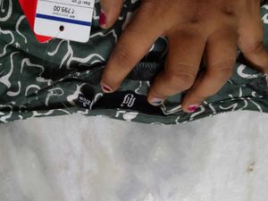 Green Printed Casual Tunic Top