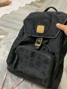 Authentic MCM Logo Print Backpack