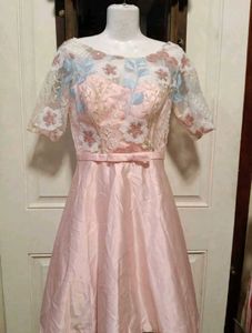 Beautiful Pink Floral Lace Dress