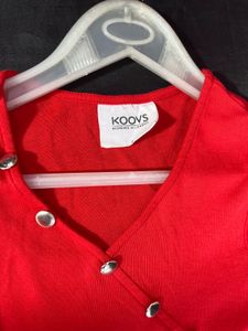 Red Bodysuit with Buttons