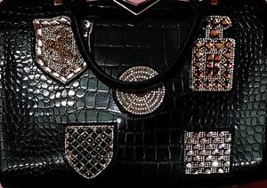 10"/7" Esbeda Sequin Black Handbag