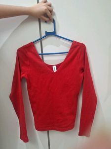 Red Long Sleeve Top
