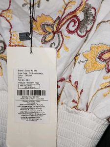 Floral Embroidered Crop Top - L Size