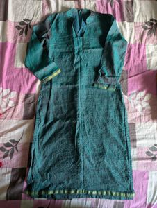Teal Kurta Set with Red Dupatta