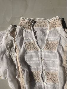 Boho White Lace Trim Blouse