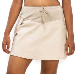 QUECHUA - Women Light Beige Cotton Skort With Pock