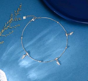 price drop 📉Silver Zircon Leaf Anklet(1 Piece)